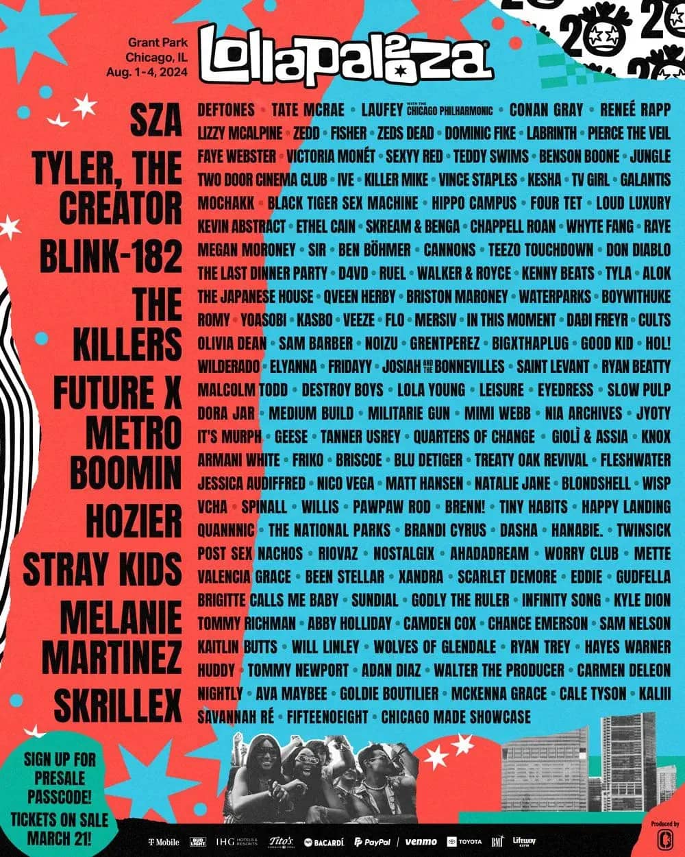 Lollapalooza 2024 Full Lineup