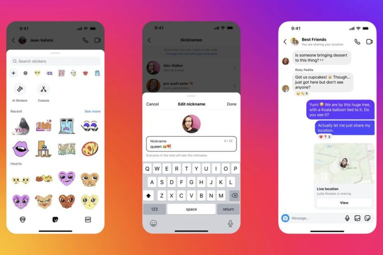 Instagram Adds Location Sharing and Nicknames to DMs