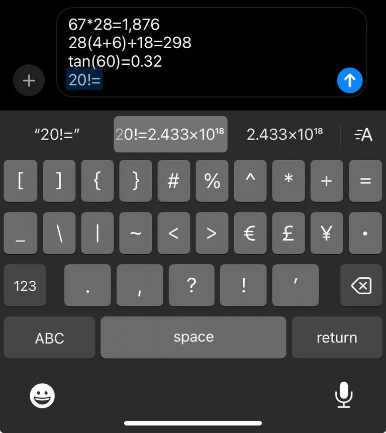 Apple Messages Math