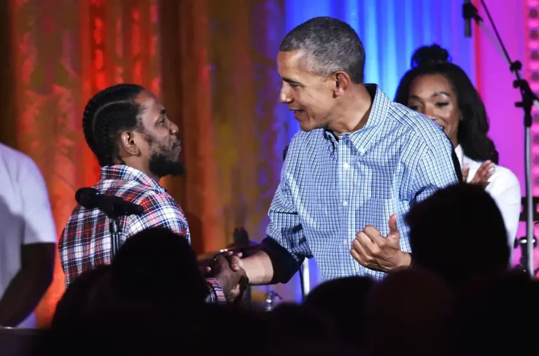 Barack Obama with Kendrick Lamar