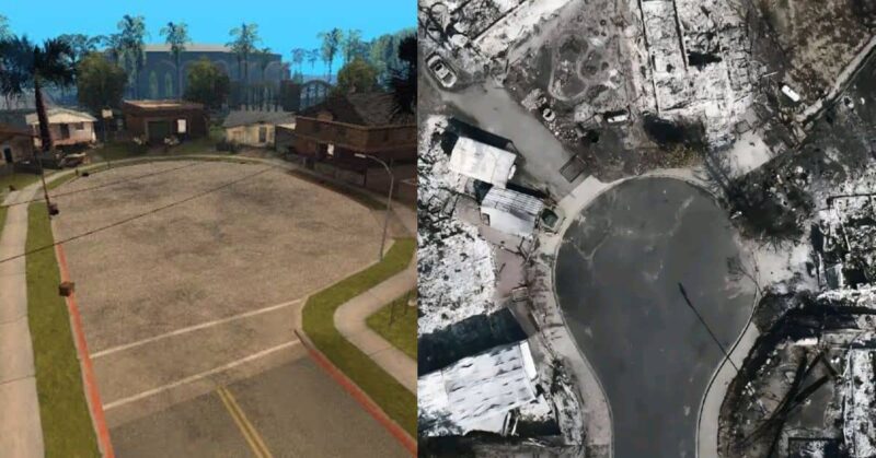 Groove Street ― In Game Image & After LA Wildfire