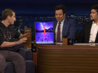 Jimmy Fallon and Bad Bunny Amazed by Linus Tech Tips at The Tonight Show