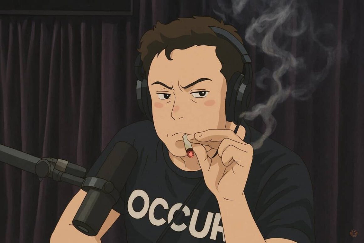Elon Musk Smoking Marijuana in The Style of Studii Ghibli, Created with ChatGPT