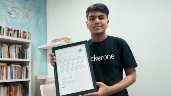 Md Shariar Shanaz Shuvon with an official letter of appreciation from NASA, for discovering a critical security flaw in its systems
