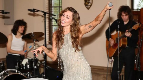 Miley Cyrus performs onstage during TikTok Presents 'Something Beautiful' Album Release Event