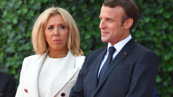 President Macron with wife