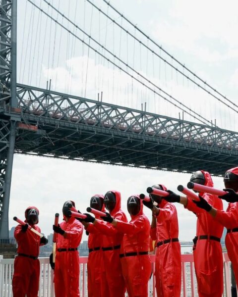 A fan event in Brooklyn on Friday to publicize the third season of Squid Game