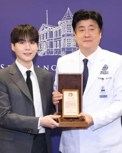 BTS member Suga (Min Yoongi) is recognized for his substantial donation to Severance Hospital in Seoul, South Korea