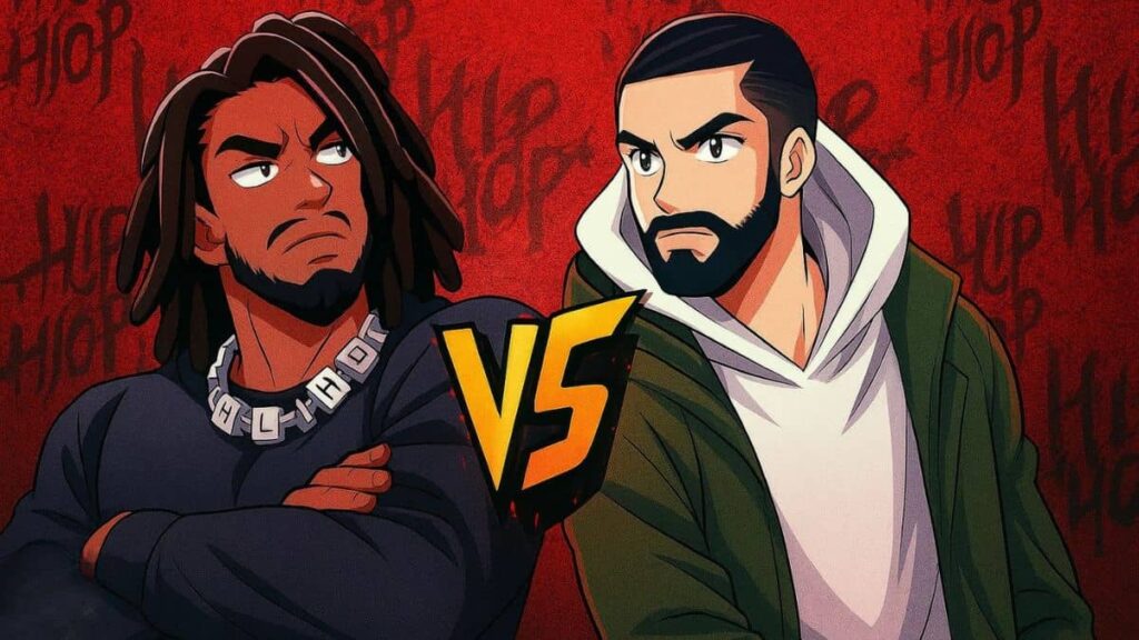 Kendrick Lamar vs Drake Anime Poster