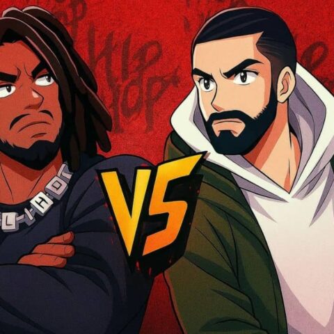 Kendrick Lamar vs Drake Anime Poster