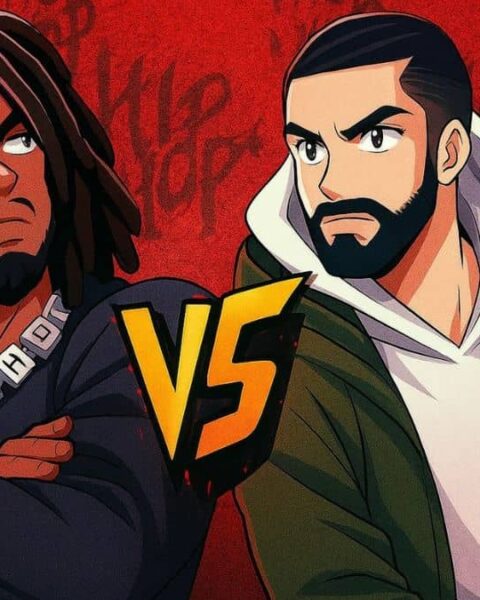 Kendrick Lamar vs Drake Anime Poster