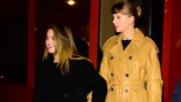 Selena Gomez and Taylor Swift in December 2023