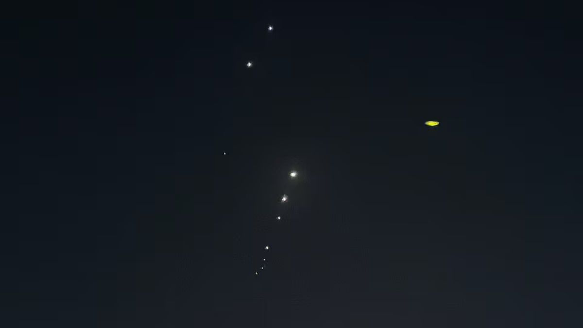 Traces are seen in the sky after Iran's armed forces say they targeted The Al-Udeid base in a missile attack, as seen from Doha, Qatar, June 23, 2025.