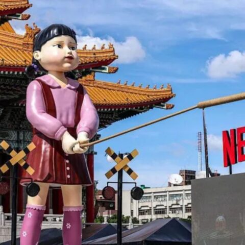 A giant killer doll, among other motifs of Squid Game, were part of a parade celebrating the show's final season