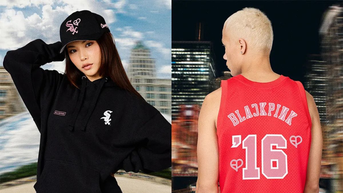 Blackpink x Mitchell & Ness White Sox hoodie and Chicago Bulls jersey