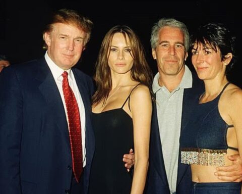 Donald and Melania Trump with Jeffrey Epstein and Ghislaine Maxwell (circa 2000)
