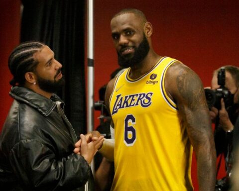 Drake with LeBron James