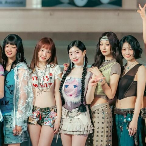 From left are TWICE members Mina, Sana, Jeongyeon, Nayeon, Dahyun, Tzuyu, Momo, Jihyo and Chaeyoung.
