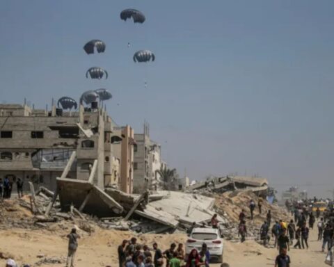 Jordan began dropping aid over the Gaza Strip on Sunday