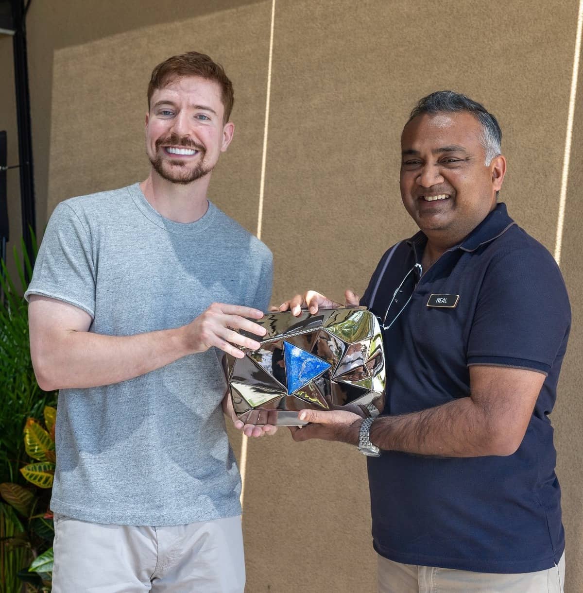 MrBeast Receives Custom 400 Million Subscriber Play Button from YouTube CEO