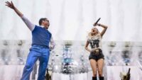 PSY & Rosé perform APT. during PSY's Summer Swag 2025 opening tour concert at the Incheon Asiad Main Stadium in Incheon, June 28