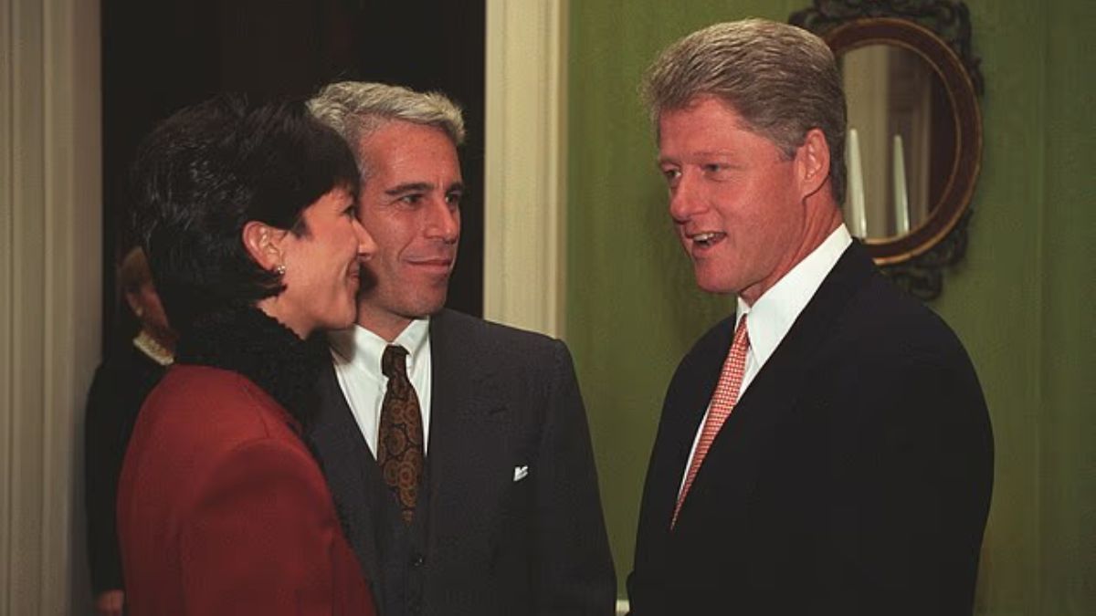 President Bill Clinton with Jeffrey Epstein and Ghislaine Maxwell (September 1993)