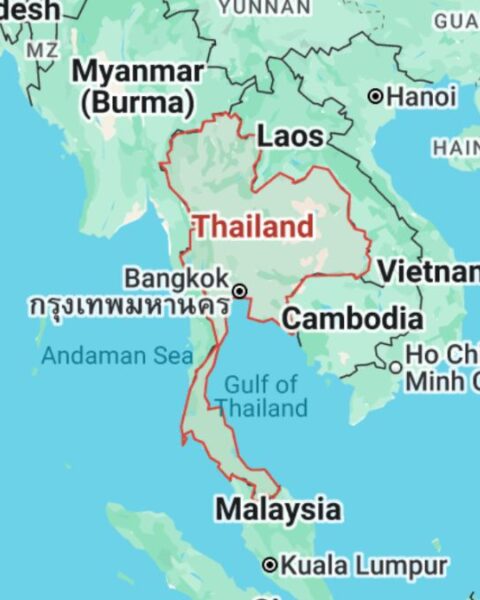 Thailand and Cambodia in Map
