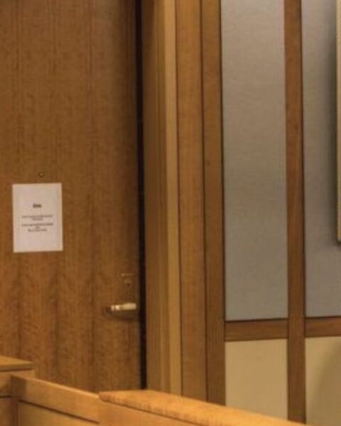 "The Alaskan Avenger" Jason Vukovich smiling at his brother after receiving a 23 year sentence.