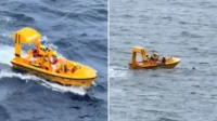 The father and daughter were rescued from the water and safely taken back to the ship