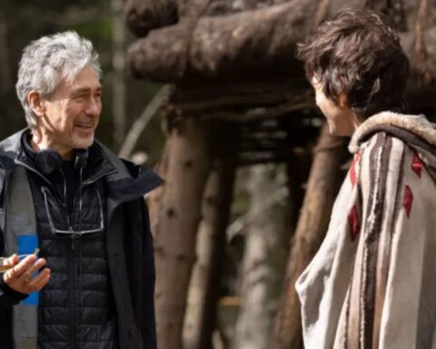 Tony Gilroy and Diego Luna on the set of 'Andor'