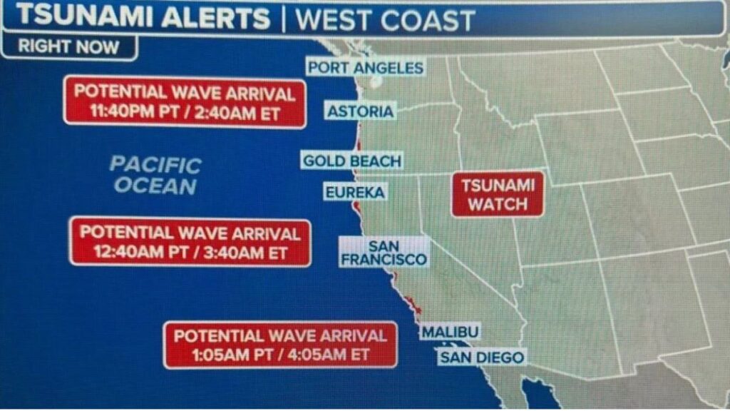 USA Tsunami Alert July 30, 2025