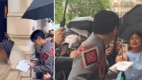 V accepted the sketch without signing it, making the fan feel seen and overjoyed