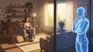 AI Overlooking Human Therapist