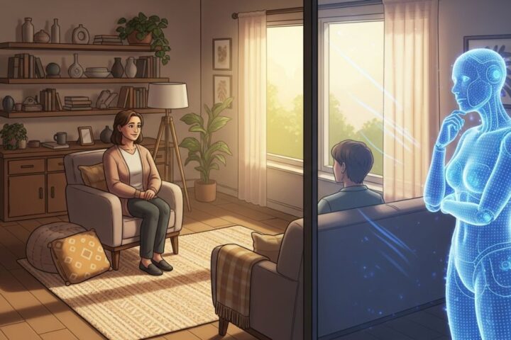 AI Overlooking Human Therapist