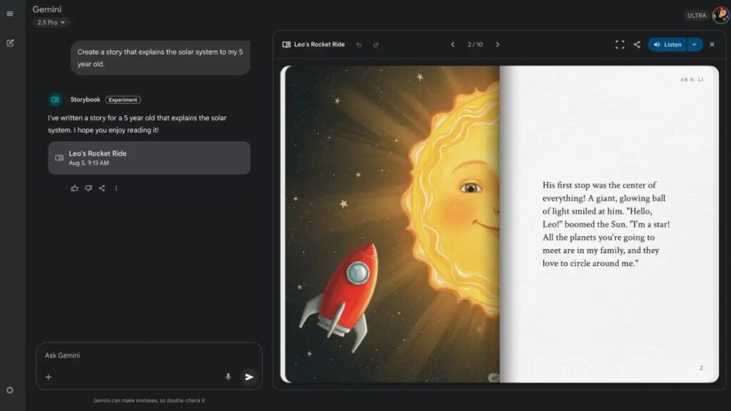 Gemini App Can Now Turn Your Ideas into Illustrated Storybooks and Comics