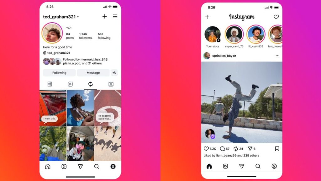 Instagram Repost Feature