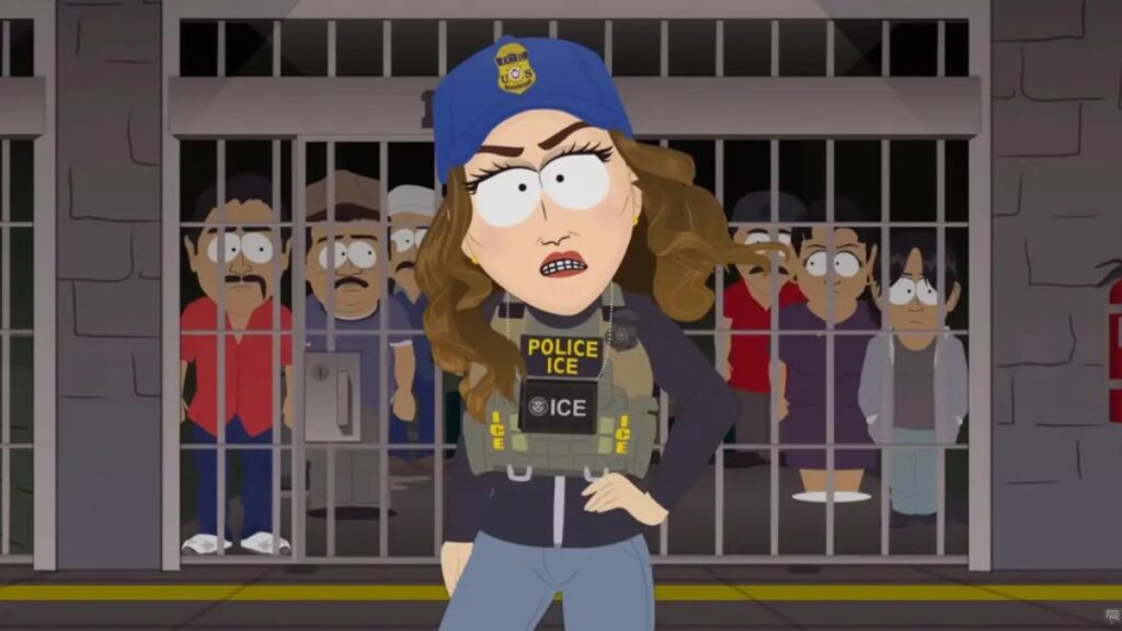 Kristi Noem portrayed in a recent episode of “South Park.”