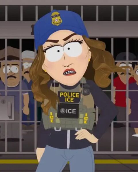 Kristi Noem portrayed in a recent episode of “South Park.”