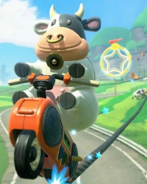 Mario Kart World Moo Moo Cow