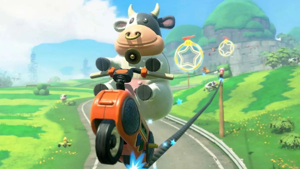 Mario Kart World Moo Moo Cow