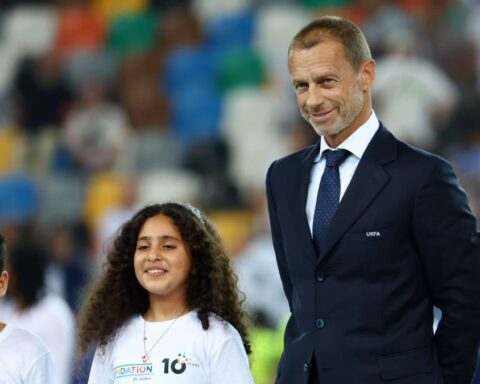 Palestinian Refugee Children Join UEFA Super Cup Medal Ceremony