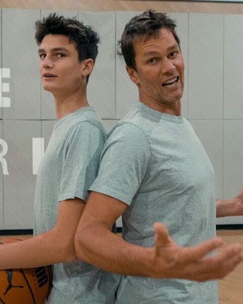 Tom Brady with his son Jack Brady