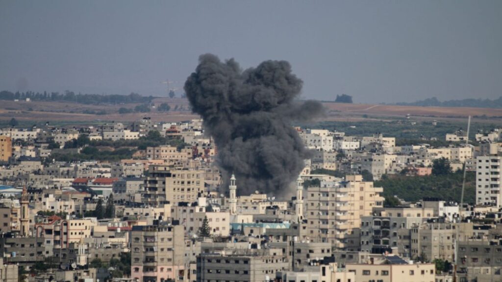 Bombarded Gaza City