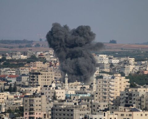 Bombarded Gaza City