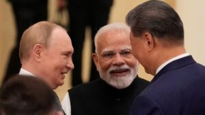 China, Russia and India Leaders Join Hands in Tianjin, China, on Sunday