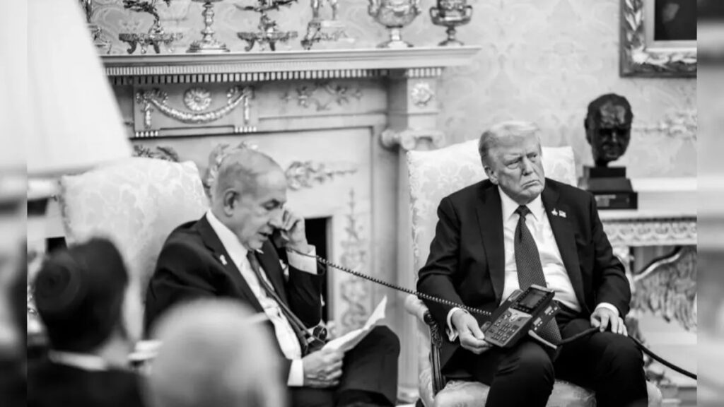 Donald Trump Holds Phone As Benjamin Netanyahu Dials Qatar To Apologise For Attack