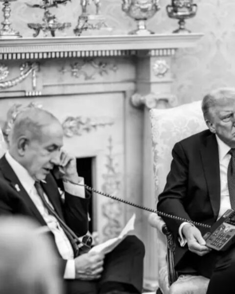 Donald Trump Holds Phone As Benjamin Netanyahu Dials Qatar To Apologise For Attack