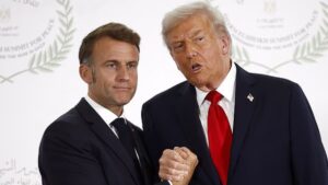 Donald Trump and Emmanuel Macron's bizarre 26-second handshake in Egypt