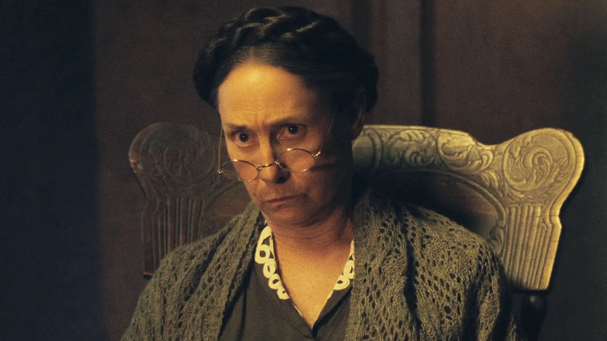Laurie Metcalf as Augusta Gein in Monster: The Ed Gein Story.