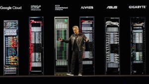Nvidia CEO Jensen Huang delivers the keynote for the Nvidia GPU Technology Conference (GTC) at the SAP Center in San Jose, California, U.S. March 18, 2025.
